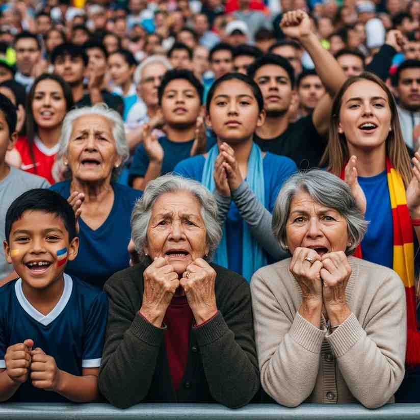 Volti di tifosi felici