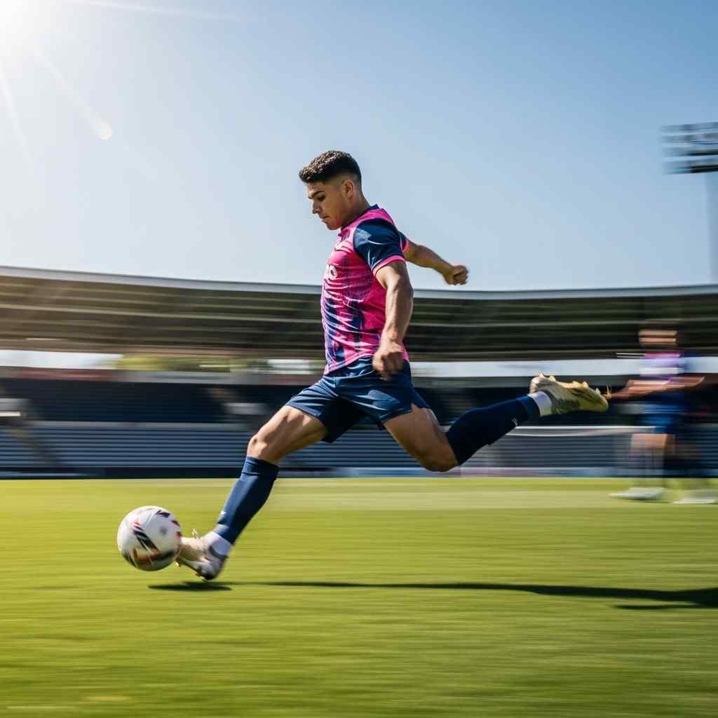 Calciatore in azione durante una partita