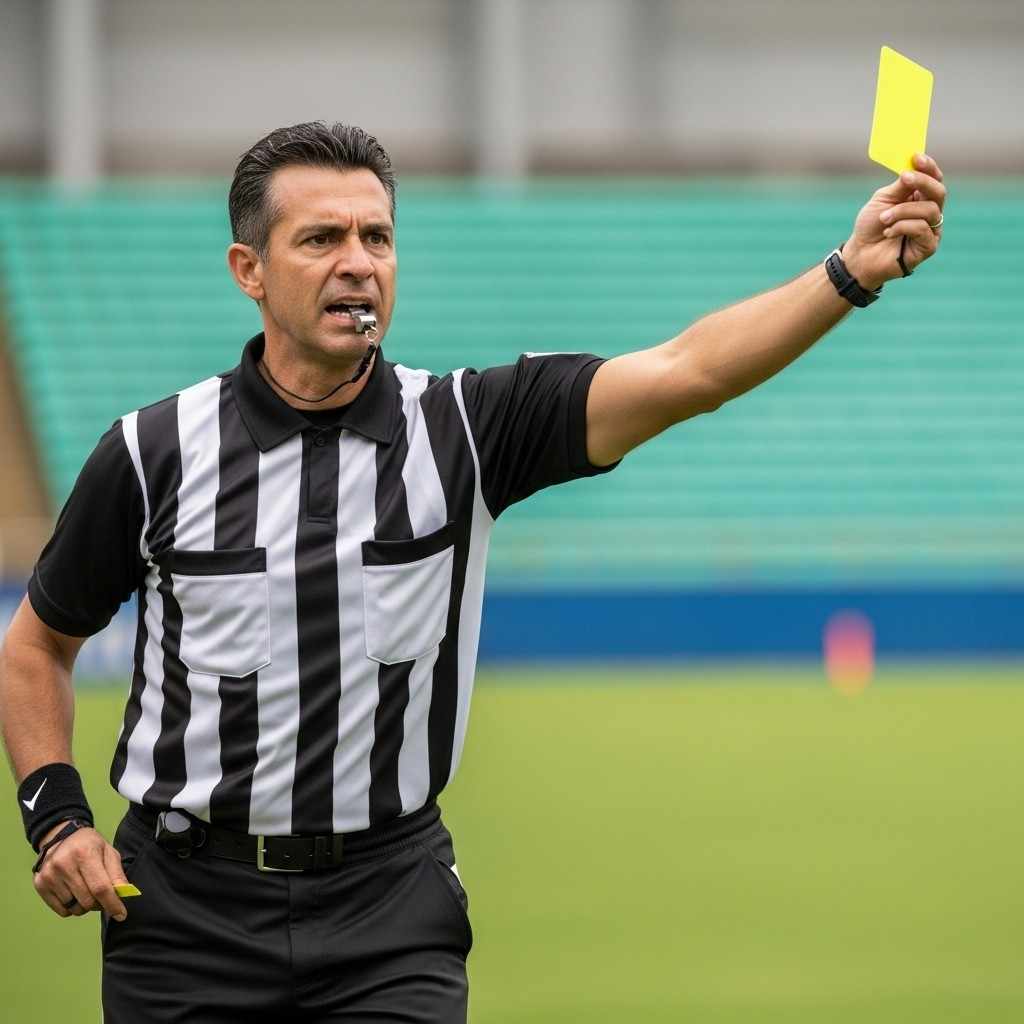 Arbitro durante una partita di calcio