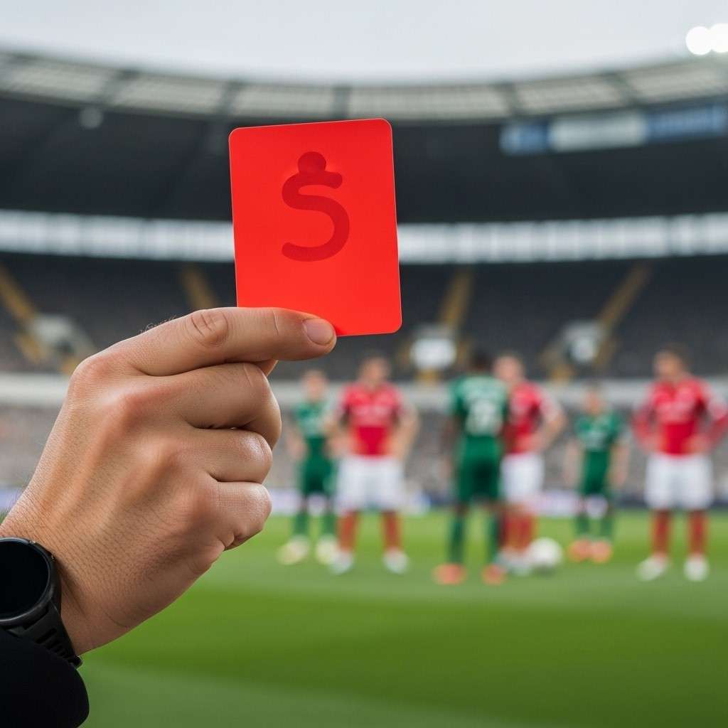 Arbitro che mostra un cartellino giallo
