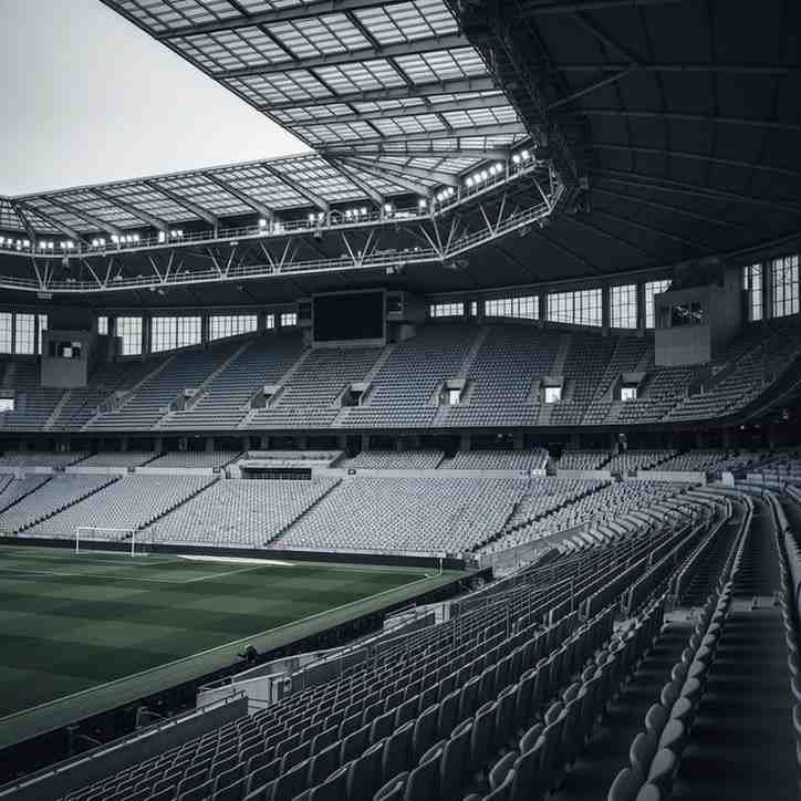 Interno di uno stadio di calcio vuoto