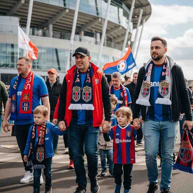 Tifosi con bandiere allo stadio