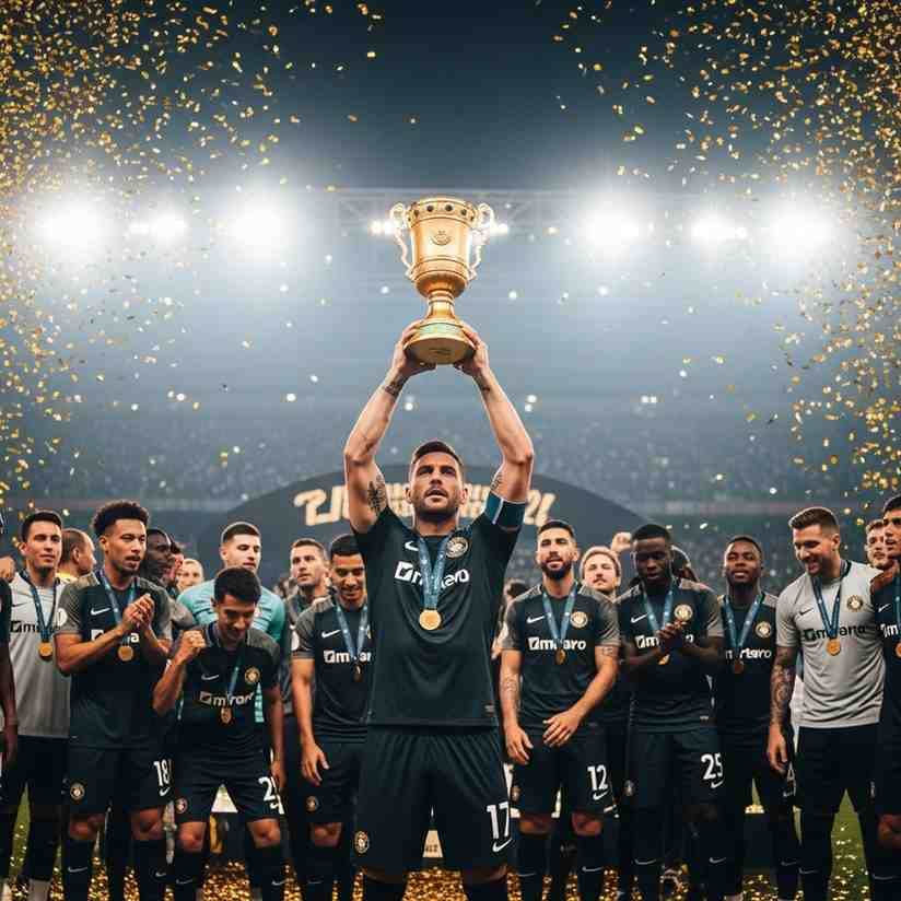 Giocatori che sollevano un trofeo