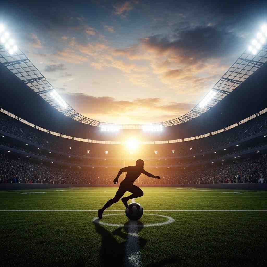 Immagine di un campo da calcio con un'atmosfera vibrante