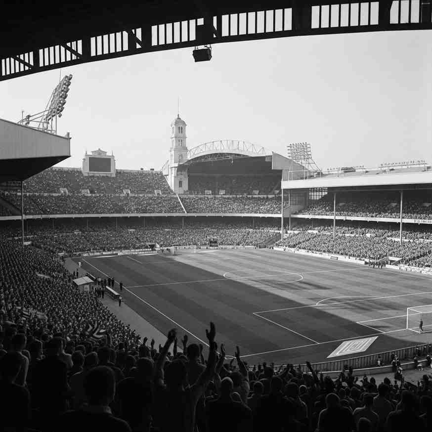 Vecchio stadio di calcio con architettura classica