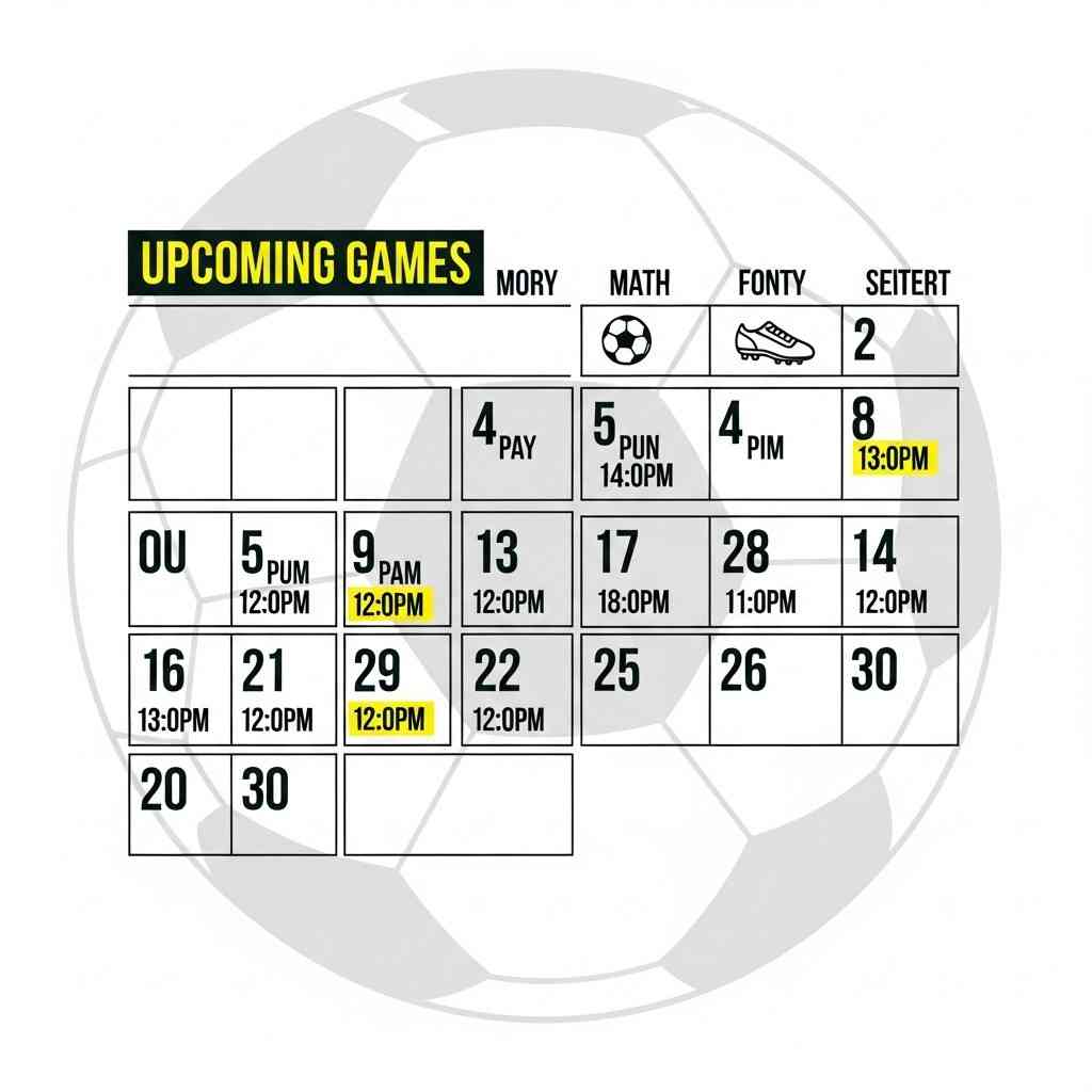 Calendario sportivo con date evidenziate